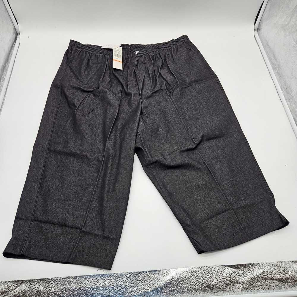 Alfred Dunner Women's Capri Pants Size 24W Black Elastic Waist Casual Pants‎
